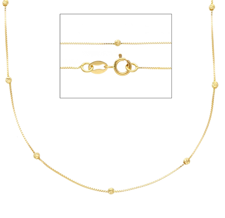 CATENA IN ORO GIALLO E BIANCO 18K, MINI ROLO, CON CUBI 1 MM, 45 CM E CATENA IN ORO GIALLO 45 CM