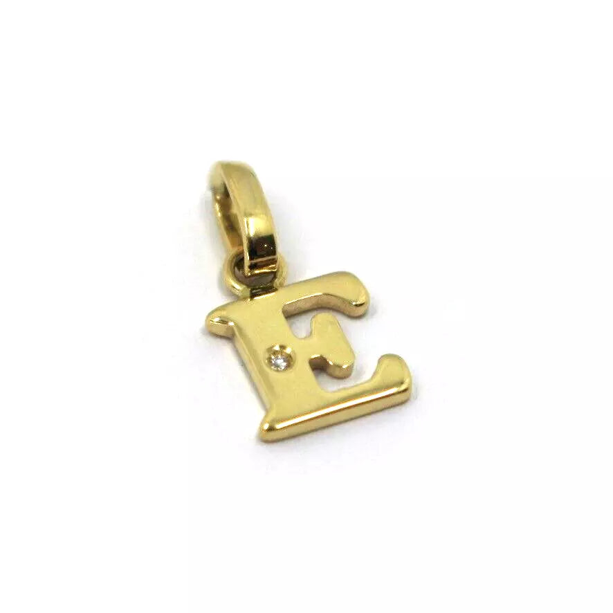 CIONDOLO ORO GIALLO 18K, PICCOLA LETTERA INIZIALE CON DIAMANTE, LUNGHEZZA 10 MM
