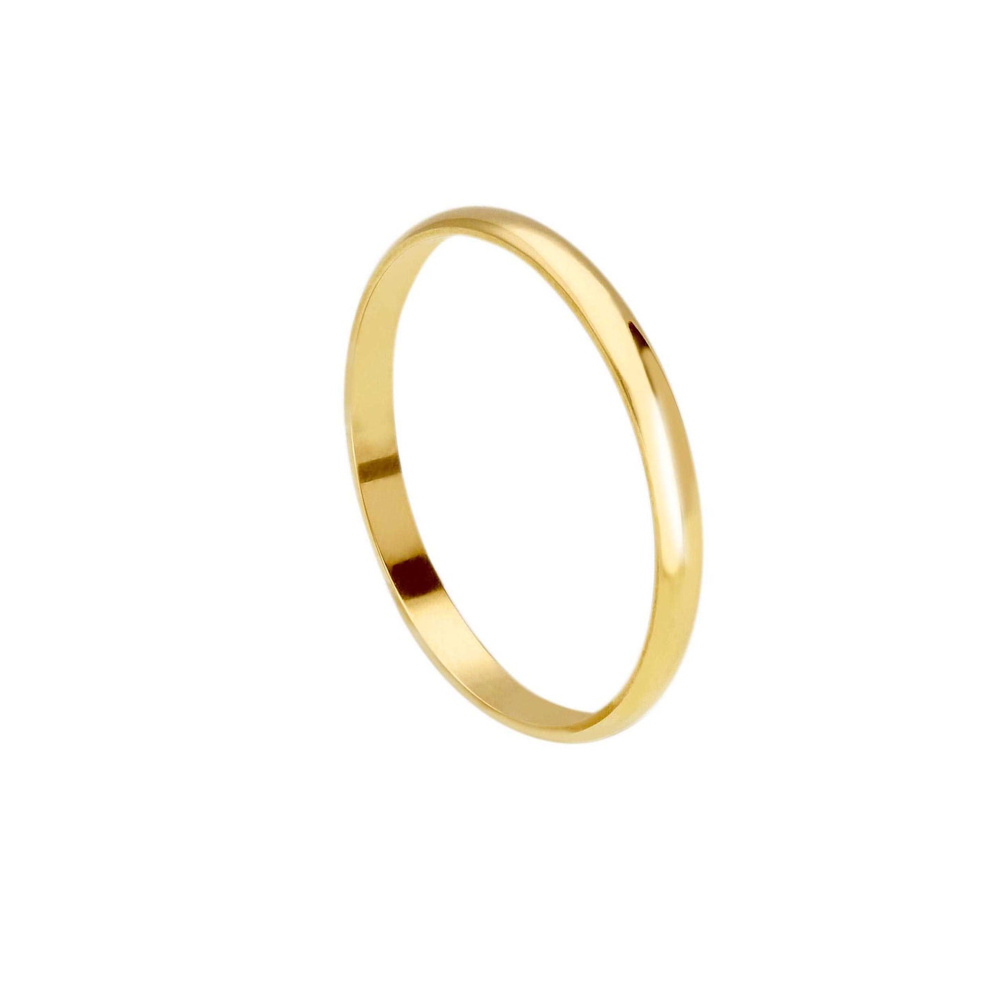 Anello fede nuziale sottile, spessore 1.8mm, Francesina oro giallo 750 18k