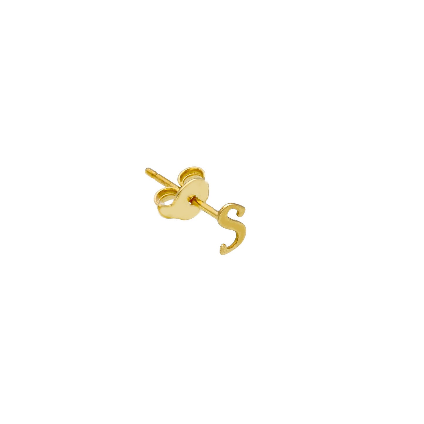 ORECCHINO SINGOLO IN ORO GIALLO 750 18K, LETTERA INIZIALE PIATTA, LUNGHEZZA 6 MM
