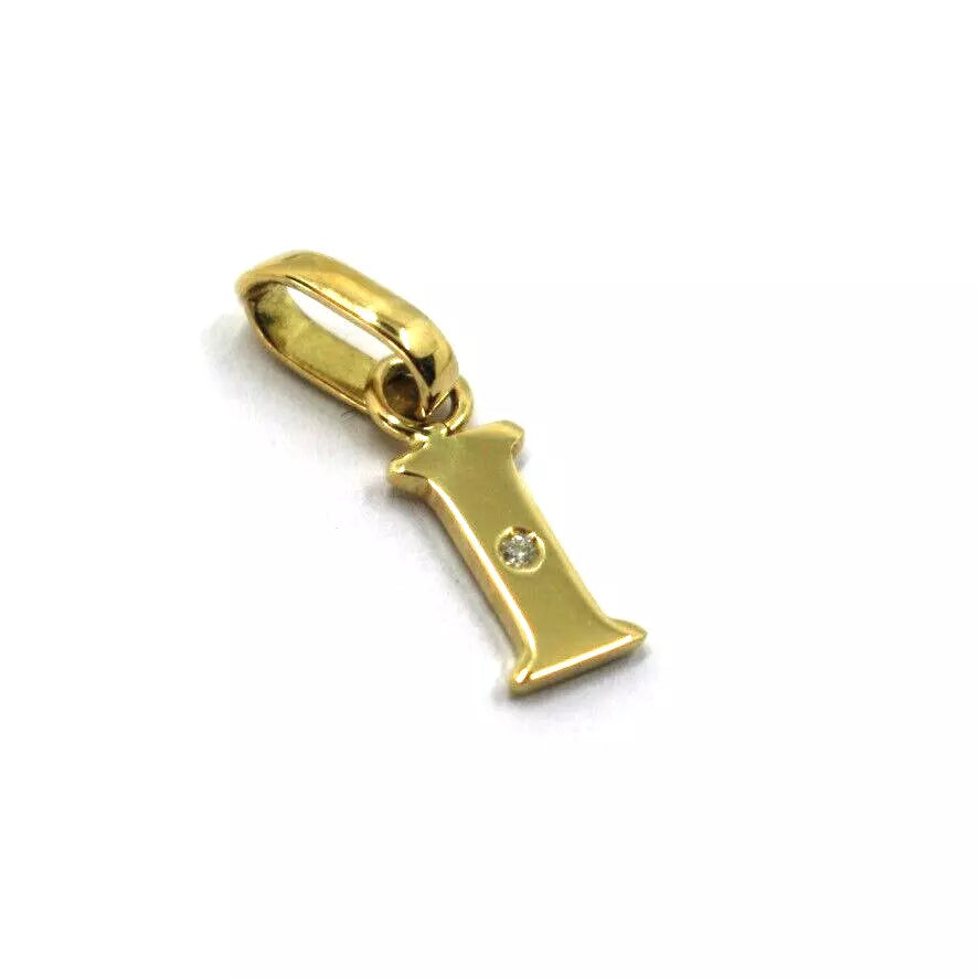CIONDOLO ORO GIALLO 18K, PICCOLA LETTERA INIZIALE CON DIAMANTE, LUNGHEZZA 10 MM