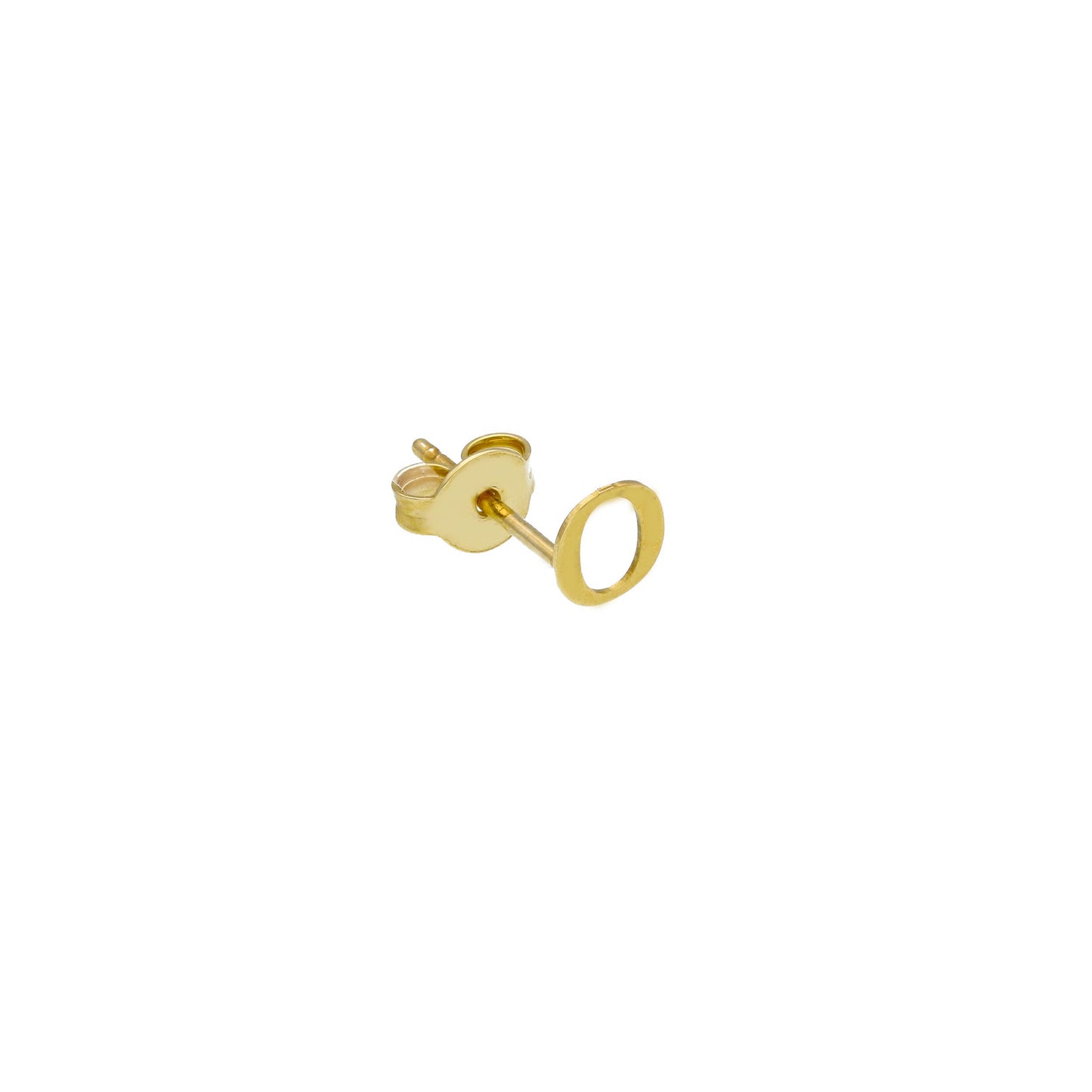 ORECCHINO SINGOLO IN ORO GIALLO 750 18K, LETTERA INIZIALE PIATTA, LUNGHEZZA 6 MM
