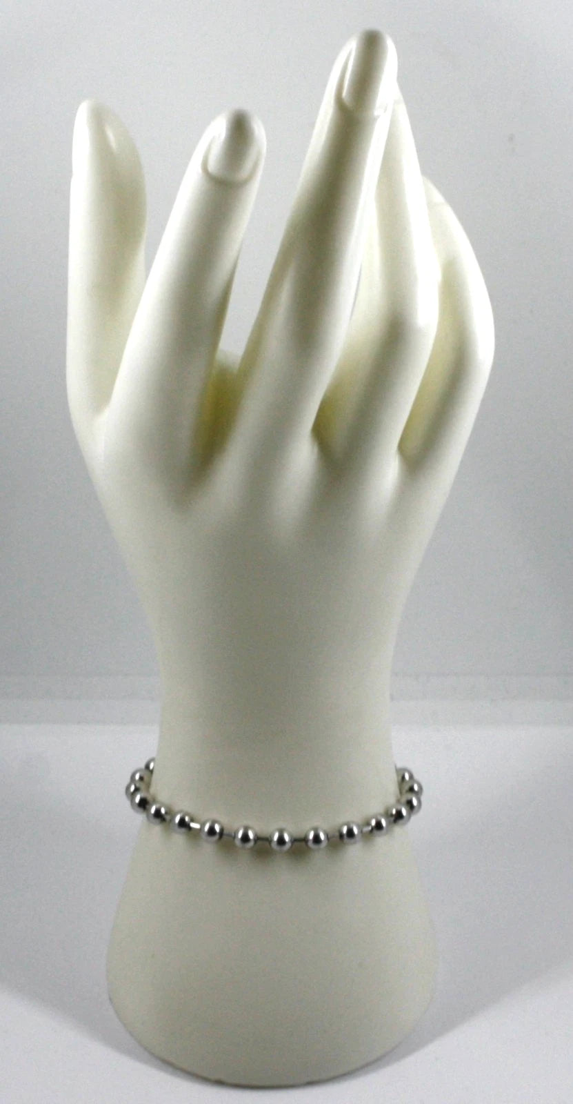 Bracciale in argento 925, sfere diametro 5mm e tubetti alternati, lunghezza 18cm
