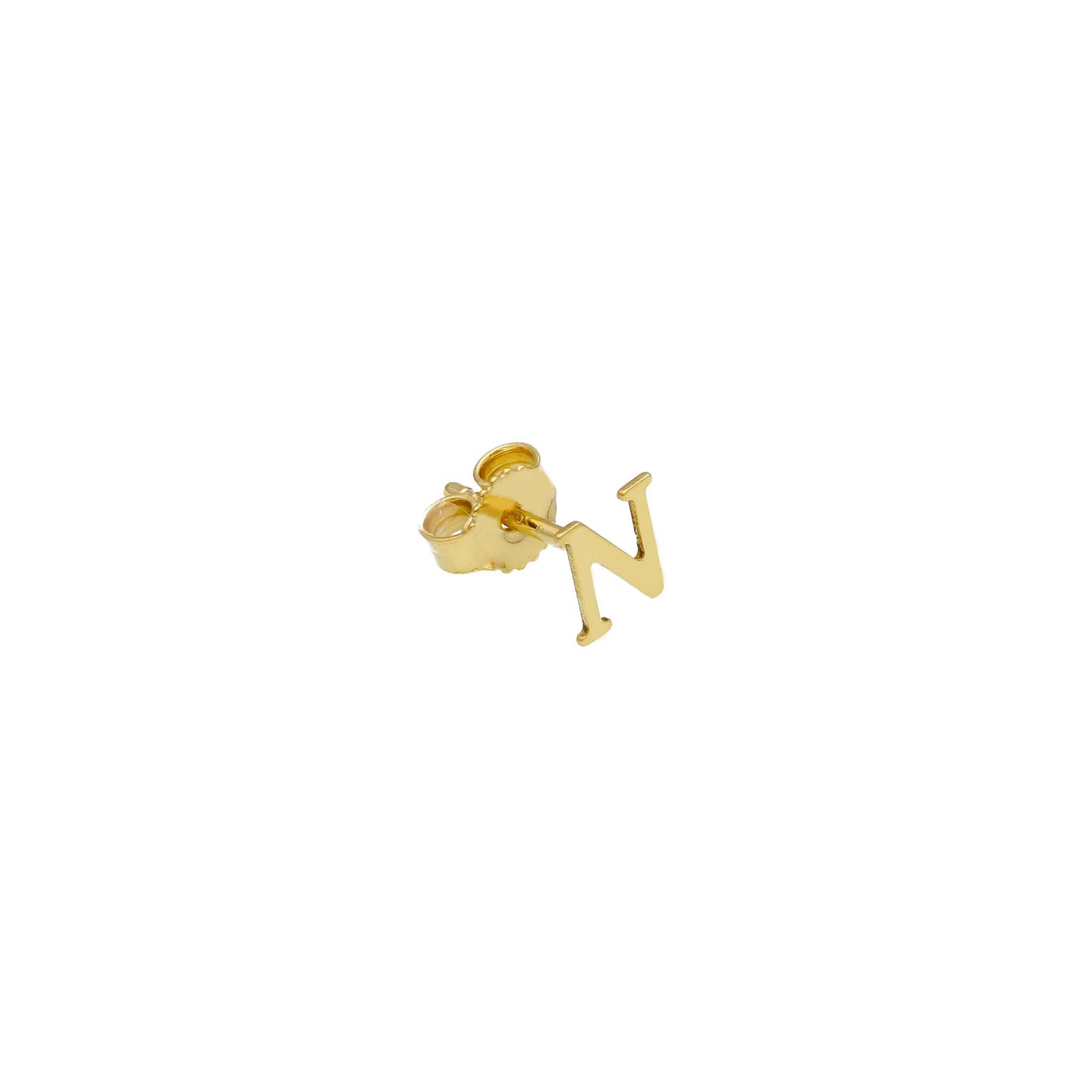 ORECCHINO SINGOLO IN ORO GIALLO 750 18K, LETTERA INIZIALE PIATTA, LUNGHEZZA 6 MM