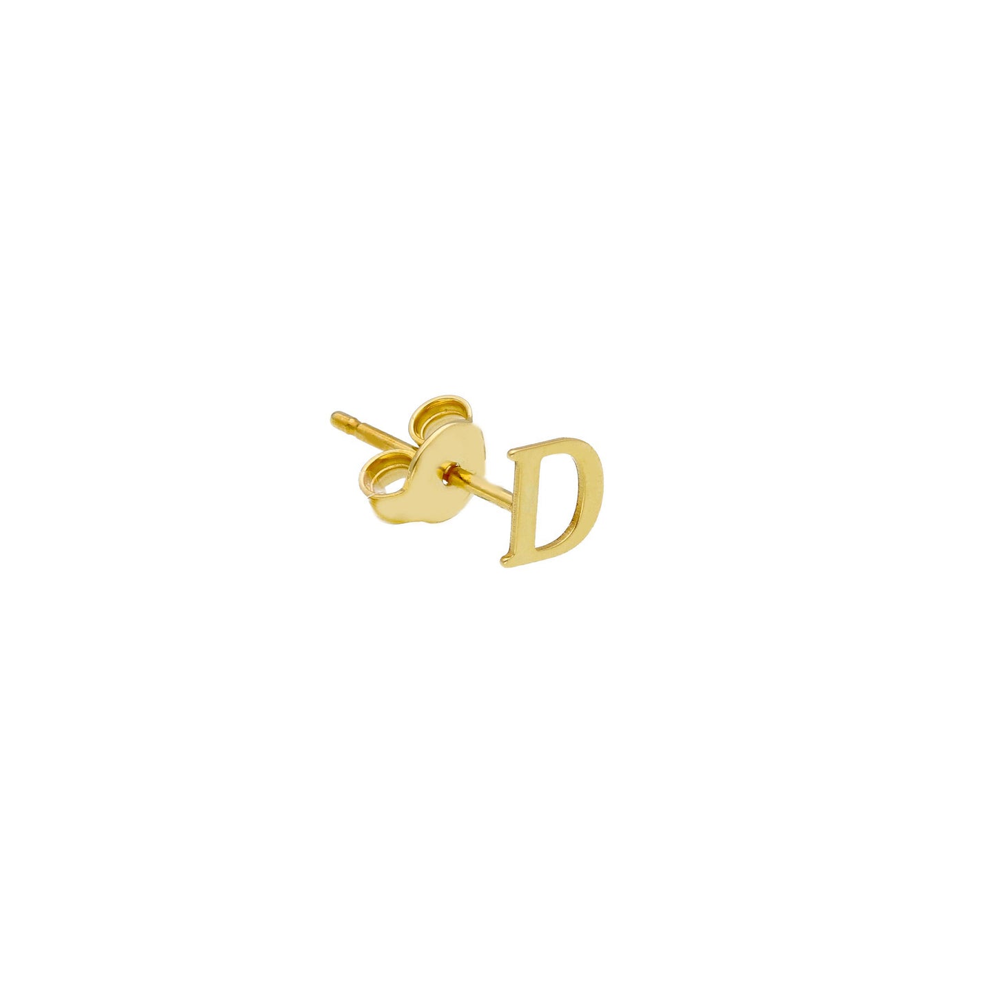 ORECCHINO SINGOLO IN ORO GIALLO 750 18K, LETTERA INIZIALE PIATTA, LUNGHEZZA 6 MM
