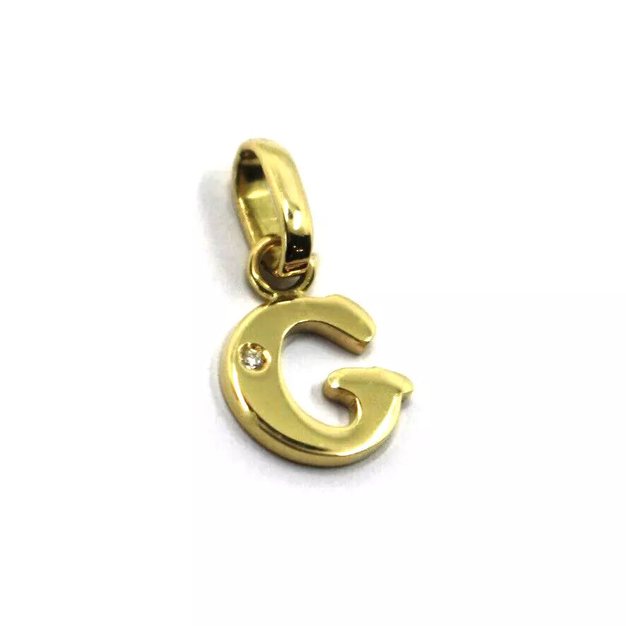 CIONDOLO ORO GIALLO 18K, PICCOLA LETTERA INIZIALE CON DIAMANTE, LUNGHEZZA 10 MM