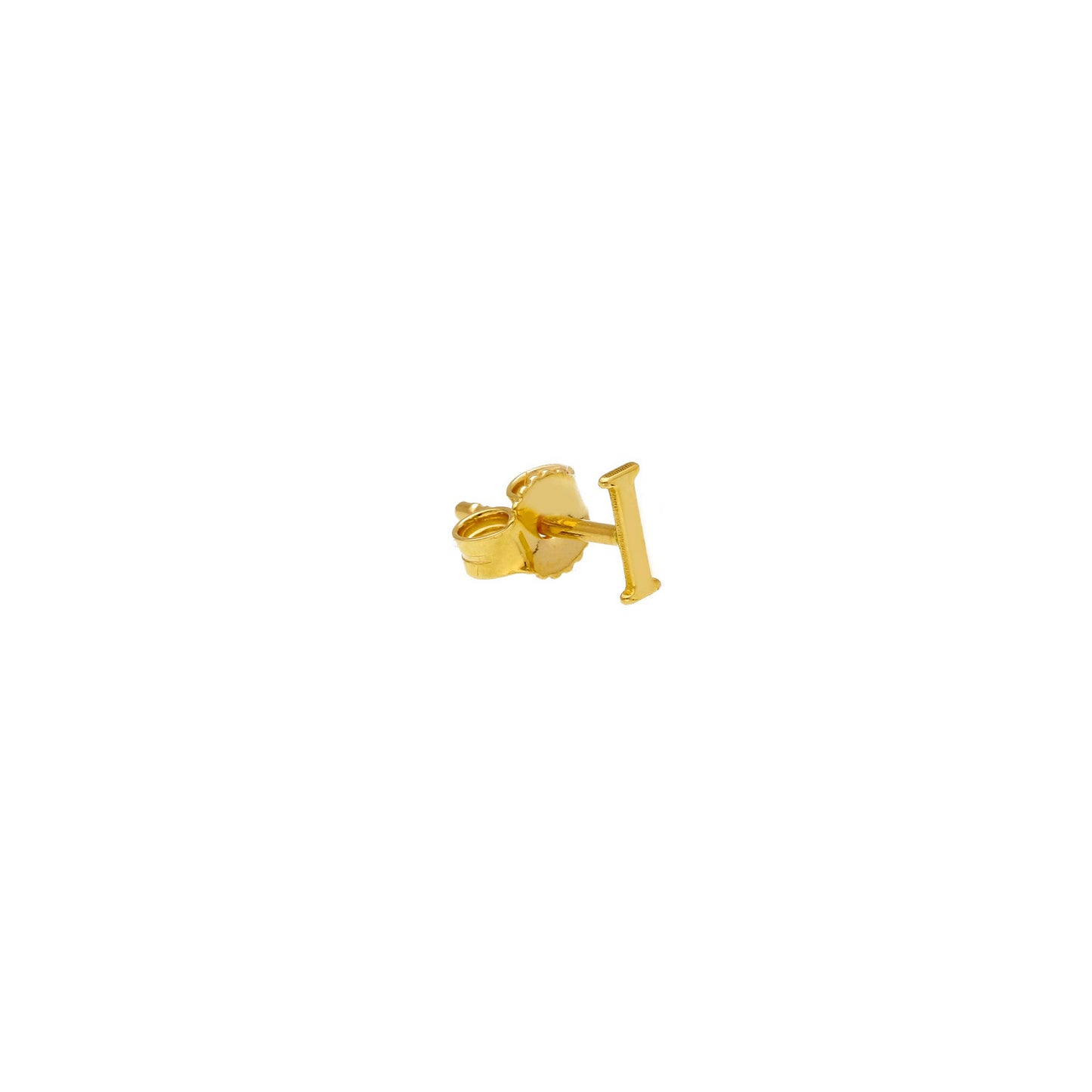 ORECCHINO SINGOLO IN ORO GIALLO 750 18K, LETTERA INIZIALE PIATTA, LUNGHEZZA 6 MM