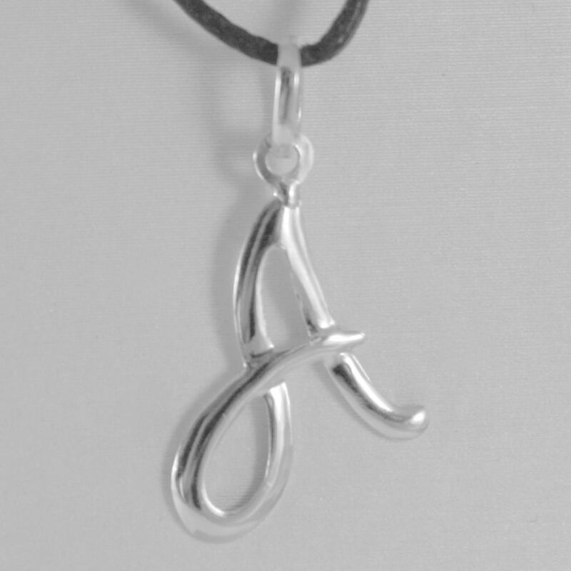 Ciondolo Iniziale In Oro Bianco 18K Con Lettera Lucida 2.1 Cm - Include Cordino