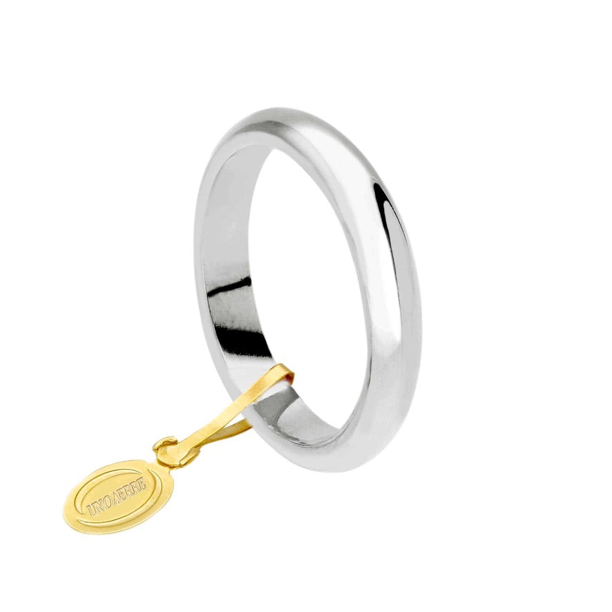 Anello Unoaerre fede nuziale, spessore 3.6mm, peso 5 grammi, classica oro giallo o bianco o rosa 750 18k