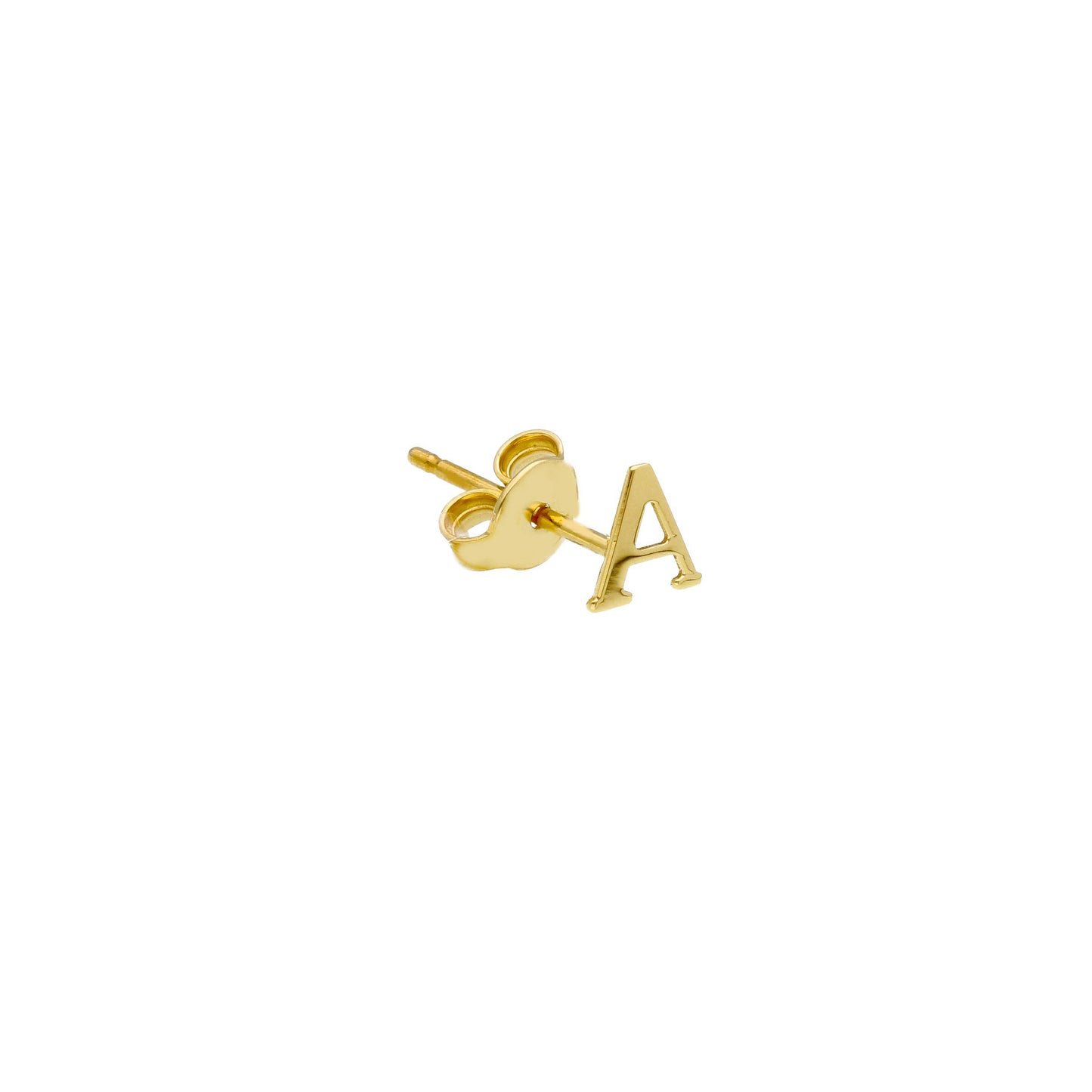 ORECCHINO SINGOLO IN ORO GIALLO 750 18K, LETTERA INIZIALE PIATTA, LUNGHEZZA 6 MM