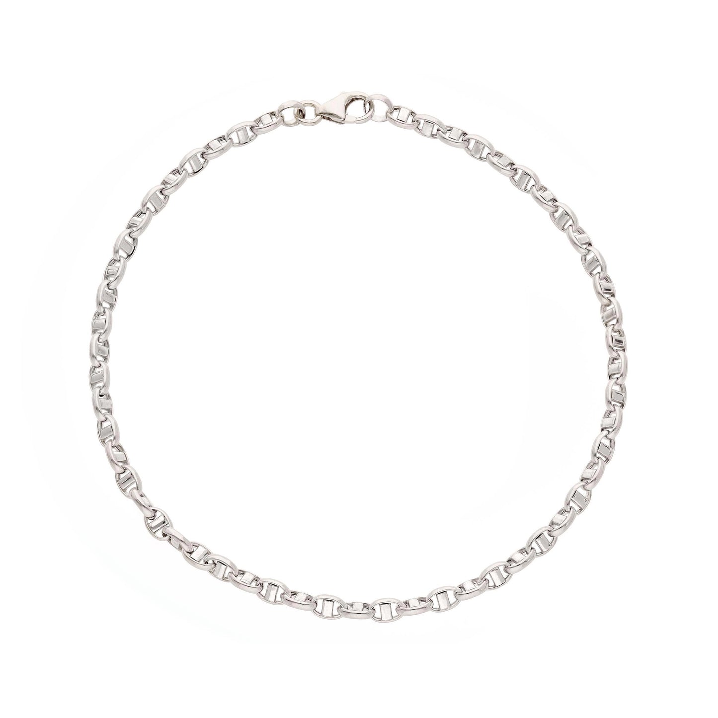 BRACCIALE ORO GIALLO O BIANCO 750 - 18K, 19 CM, 3 MM, MARINARA TRAVERSINO, ITALY