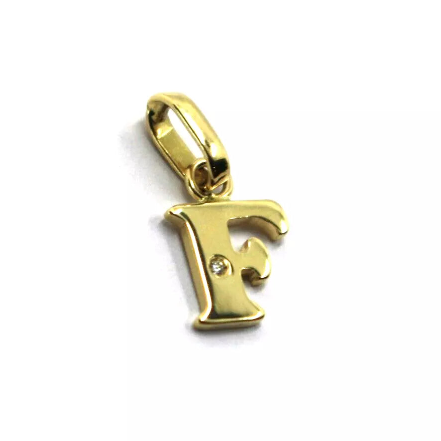 CIONDOLO ORO GIALLO 18K, PICCOLA LETTERA INIZIALE CON DIAMANTE, LUNGHEZZA 10 MM