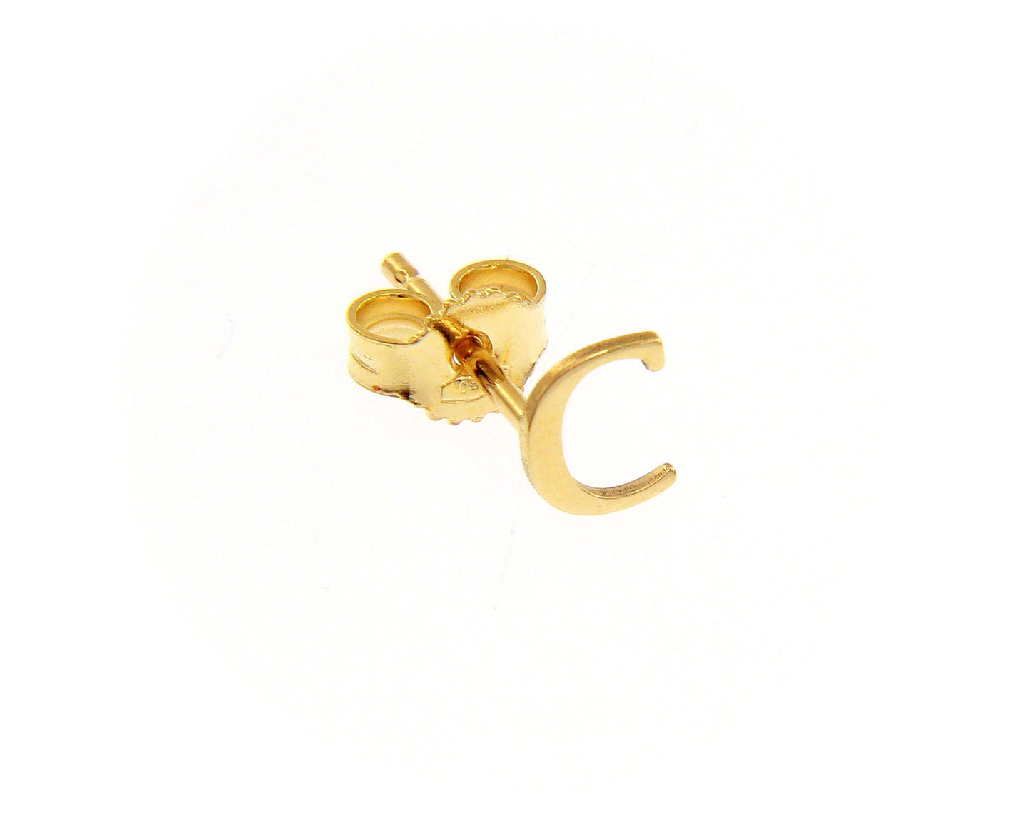 ORECCHINO SINGOLO IN ORO GIALLO 750 18K, LETTERA INIZIALE PIATTA, LUNGHEZZA 6 MM