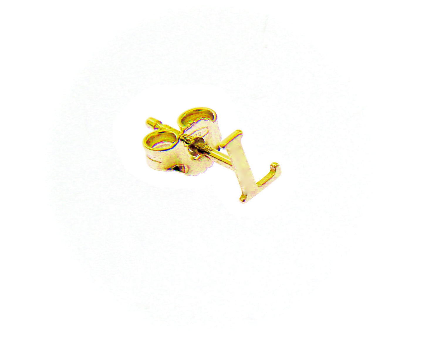 ORECCHINO SINGOLO IN ORO GIALLO 750 18K, LETTERA INIZIALE PIATTA, LUNGHEZZA 6 MM