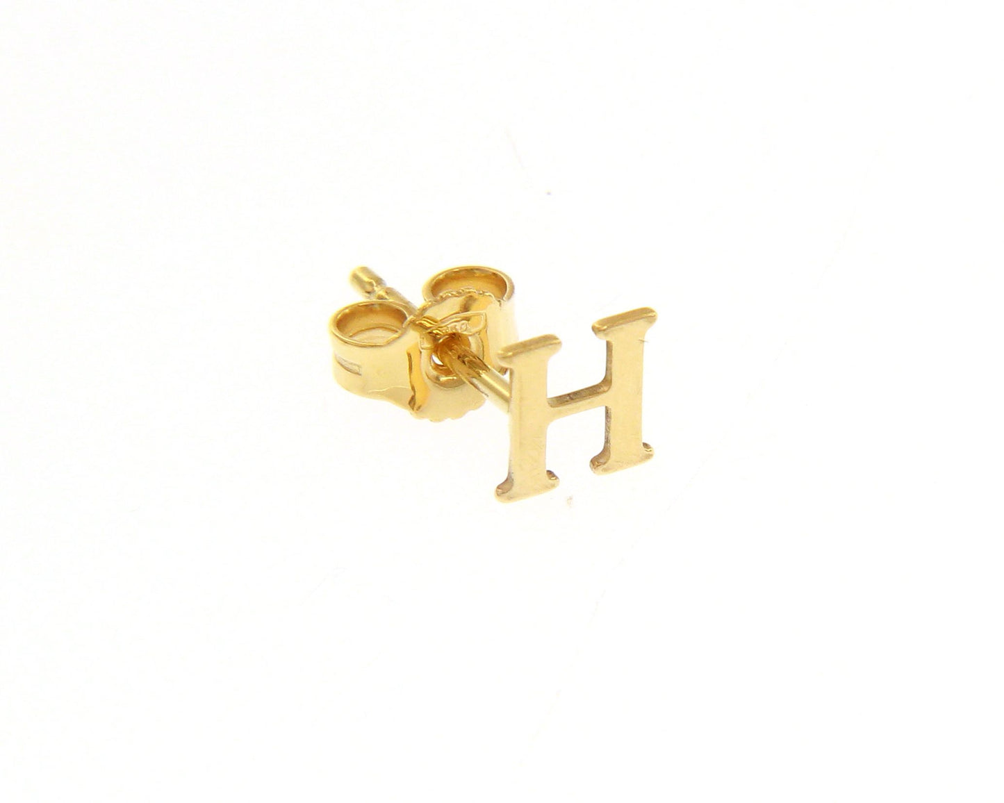 ORECCHINO SINGOLO IN ORO GIALLO 750 18K, LETTERA INIZIALE PIATTA, LUNGHEZZA 6 MM