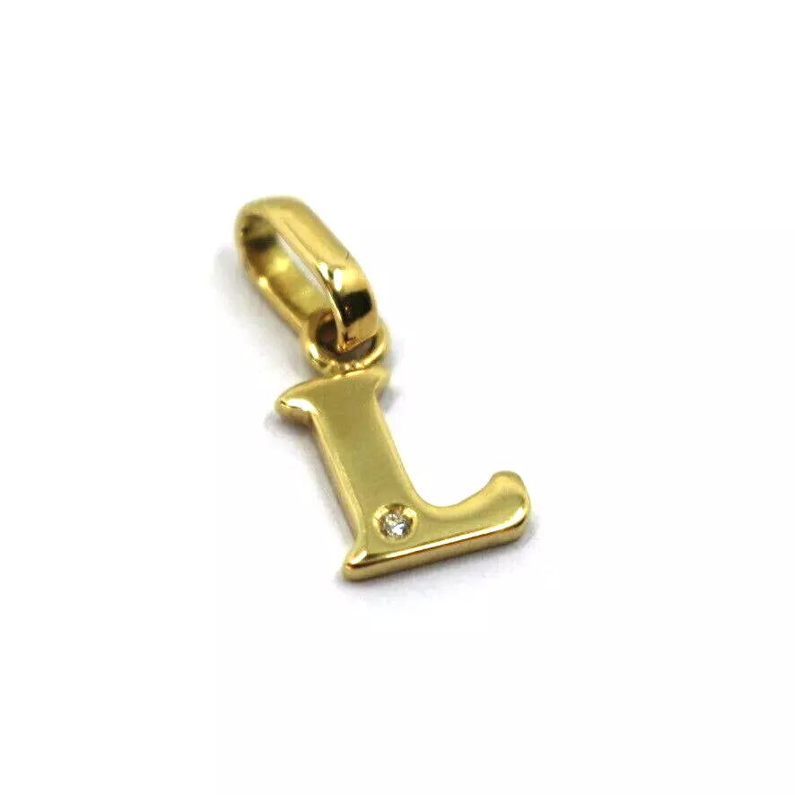 CIONDOLO ORO GIALLO 18K, PICCOLA LETTERA INIZIALE CON DIAMANTE, LUNGHEZZA 10 MM