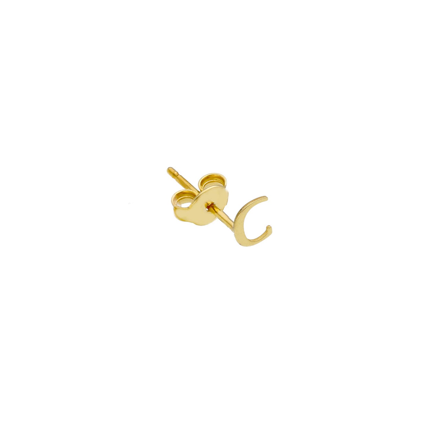ORECCHINO SINGOLO IN ORO GIALLO 750 18K, LETTERA INIZIALE PIATTA, LUNGHEZZA 6 MM