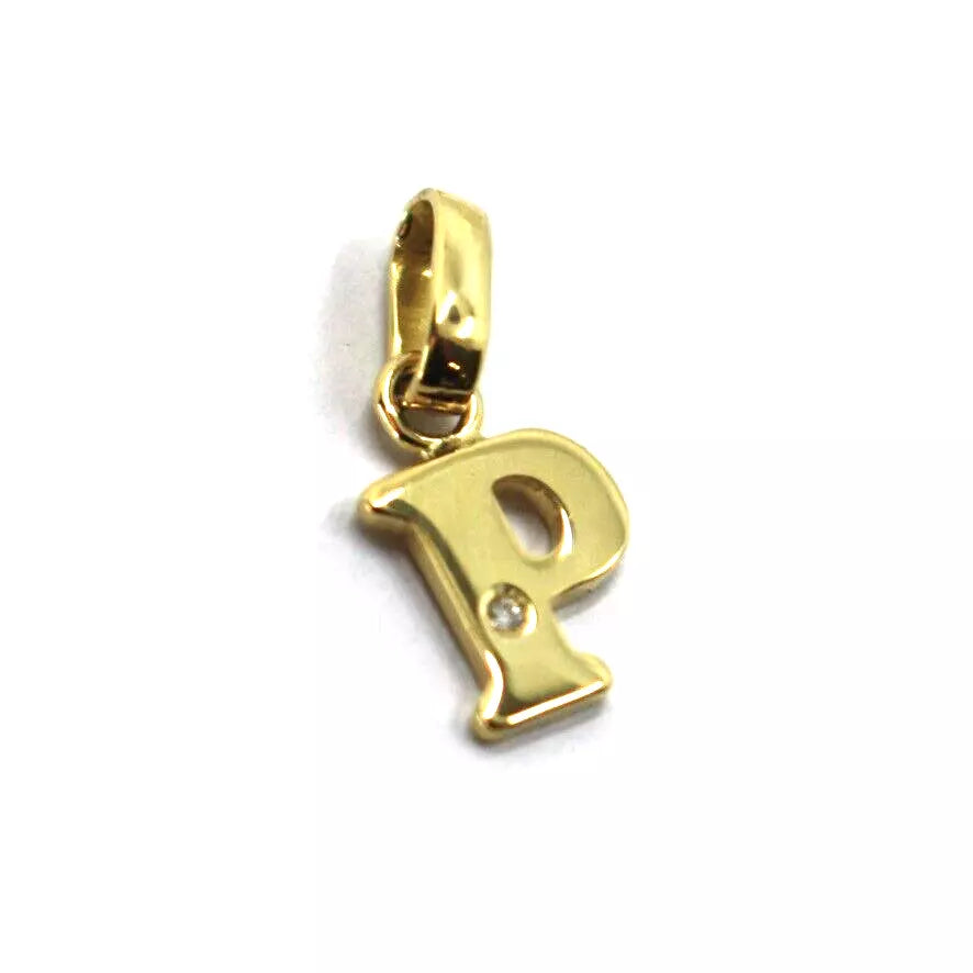 CIONDOLO ORO GIALLO 18K, PICCOLA LETTERA INIZIALE CON DIAMANTE, LUNGHEZZA 10 MM