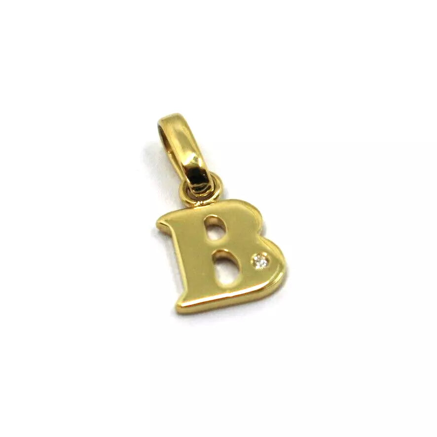 CIONDOLO ORO GIALLO 18K, PICCOLA LETTERA INIZIALE CON DIAMANTE, LUNGHEZZA 10 MM