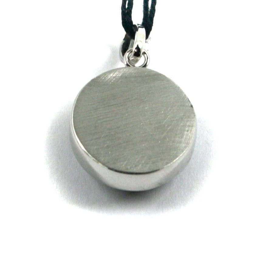 Arcadia Kompassanhänger (17 mm Durchmesser) aus 925er Silber mit Emaille-Verzierung, hergestellt in Italien