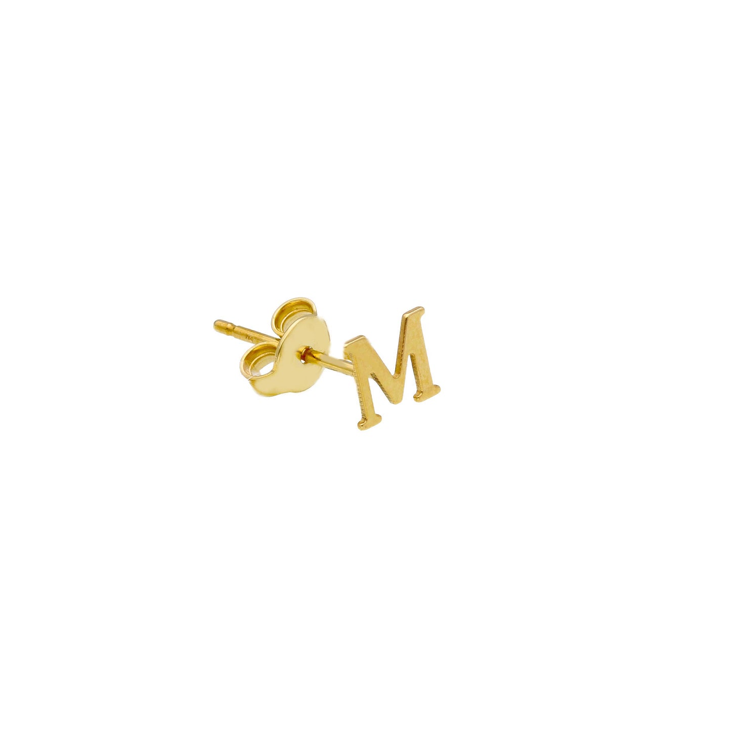 ORECCHINO SINGOLO IN ORO GIALLO 750 18K, LETTERA INIZIALE PIATTA, LUNGHEZZA 6 MM