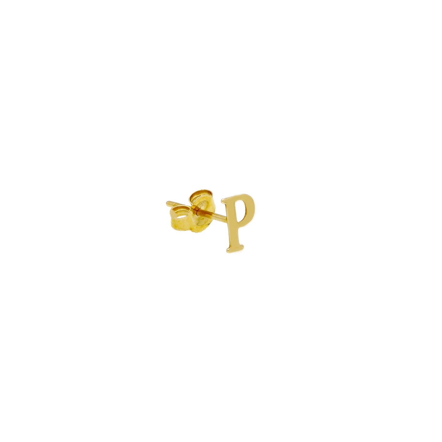 ORECCHINO SINGOLO IN ORO GIALLO 750 18K, LETTERA INIZIALE PIATTA, LUNGHEZZA 6 MM