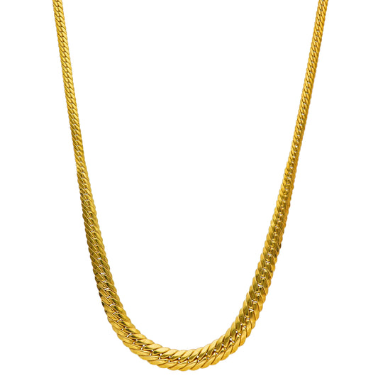 YELLOW GOLD NECKLACE, 18K, CUBAN MESH, GRADUAL THICKNESS 4-8 MM, 42-45-50 CM