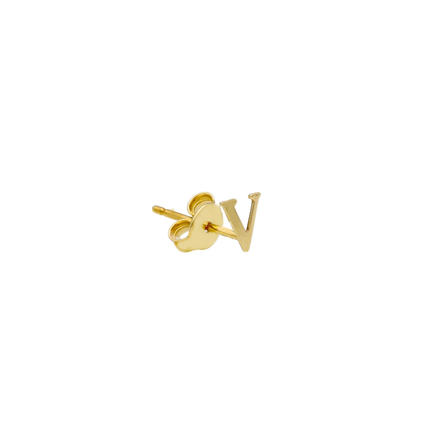 ORECCHINO SINGOLO IN ORO GIALLO 750 18K, LETTERA INIZIALE PIATTA, LUNGHEZZA 6 MM