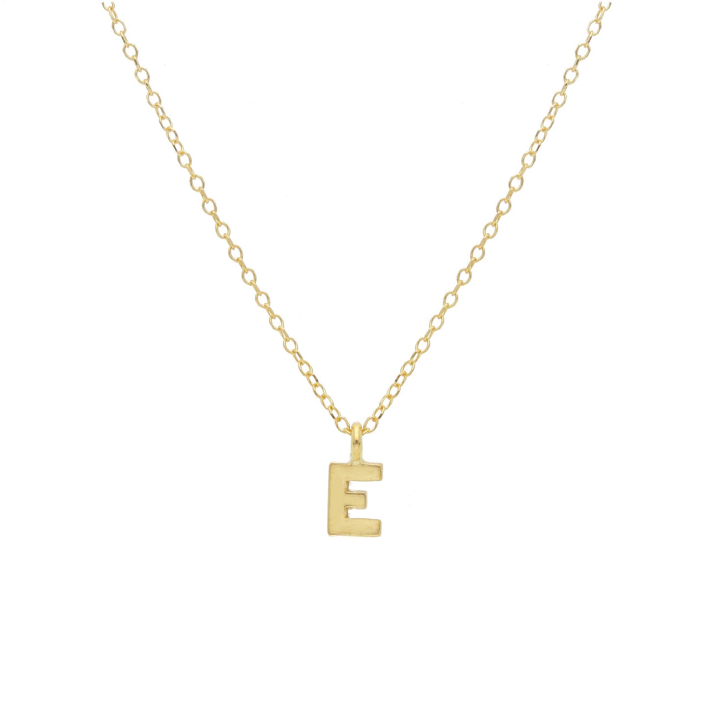 COLLANA ORO GIALLO 18K, MAGLIA ROLO CON LETTERA INIZIALE PICCOLA DA 5 MM, 42 CM