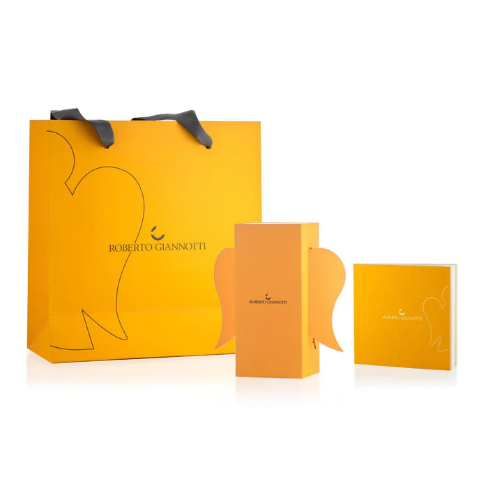 Collana Roberto Giannotti oro giallo e bianco 9k con angelo ali diamantate NKT364