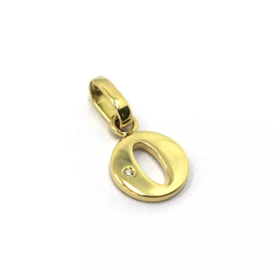 CIONDOLO ORO GIALLO 18K, PICCOLA LETTERA INIZIALE CON DIAMANTE, LUNGHEZZA 10 MM