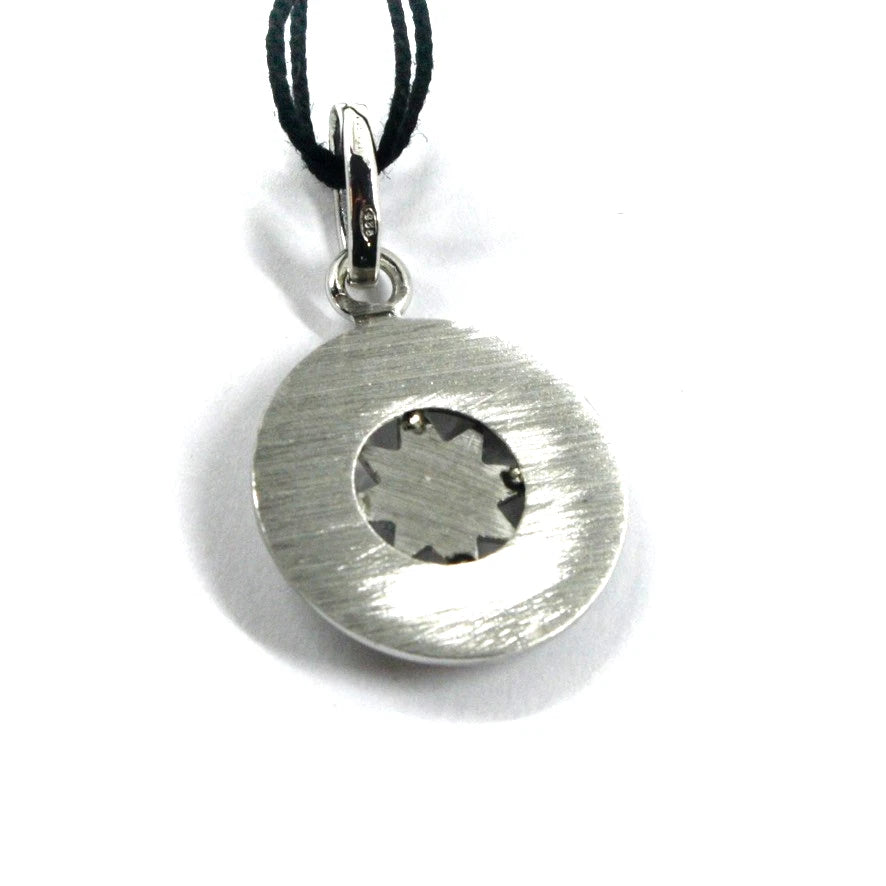 Ciondolo bussola rosa dei venti diametro 17mm Arcadia in argento 925, Made in Italy