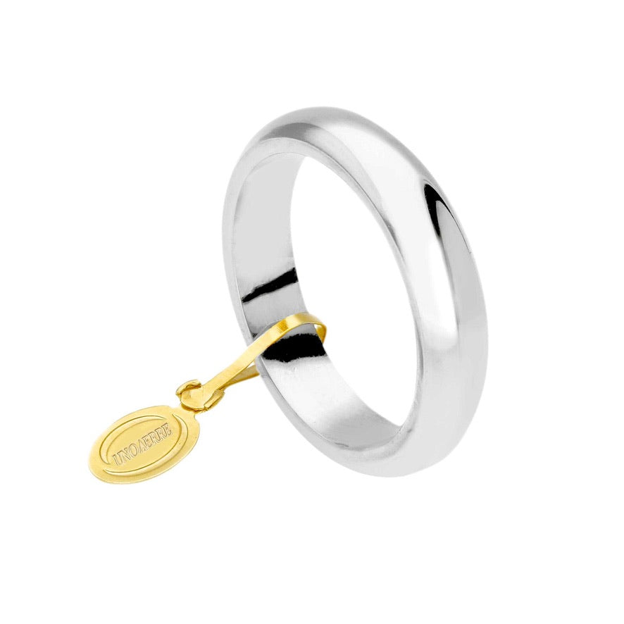 Anello Unoaerre fede nuziale, spessore 4.5mm, peso 7 grammi, classica oro giallo o bianco 750 18k