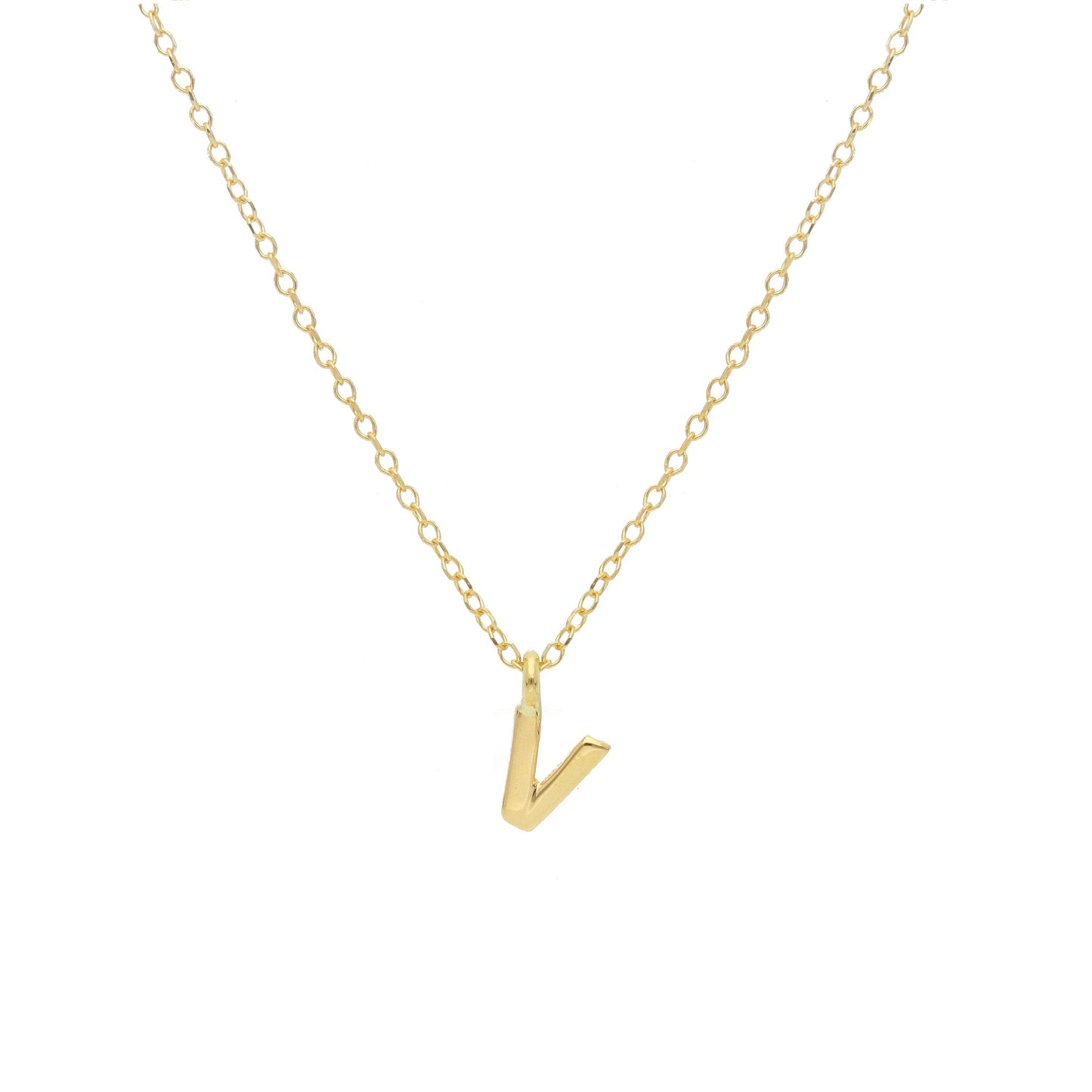 COLLANA ORO GIALLO 18K, MAGLIA ROLO CON LETTERA INIZIALE PICCOLA DA 5 MM, 42 CM