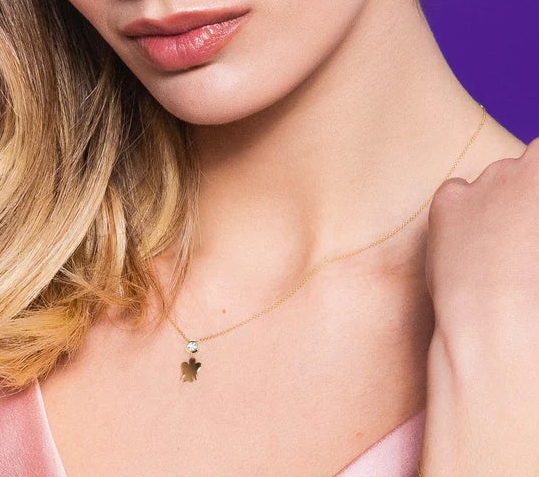 Collana Roberto Giannotti oro 9k punto luce con pendente angelo NKT368