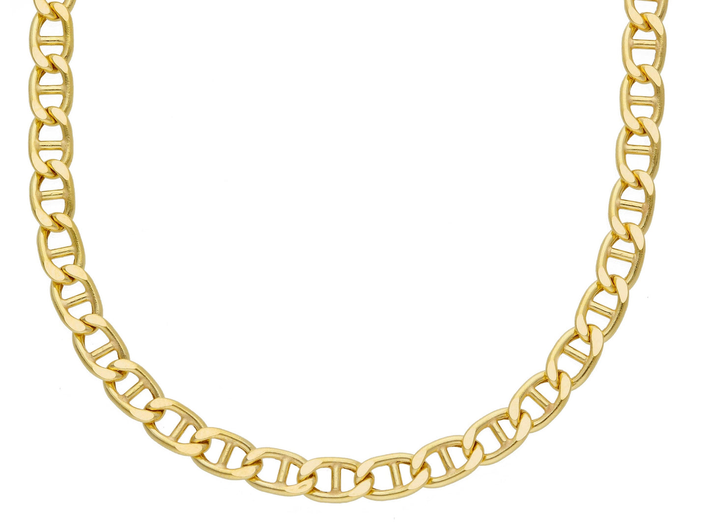 YELLOW GOLD CHAIN, 18K, SAILOR LINK, FLAT, OVAL THICKNESS 4.5 MM, 60-50 CM