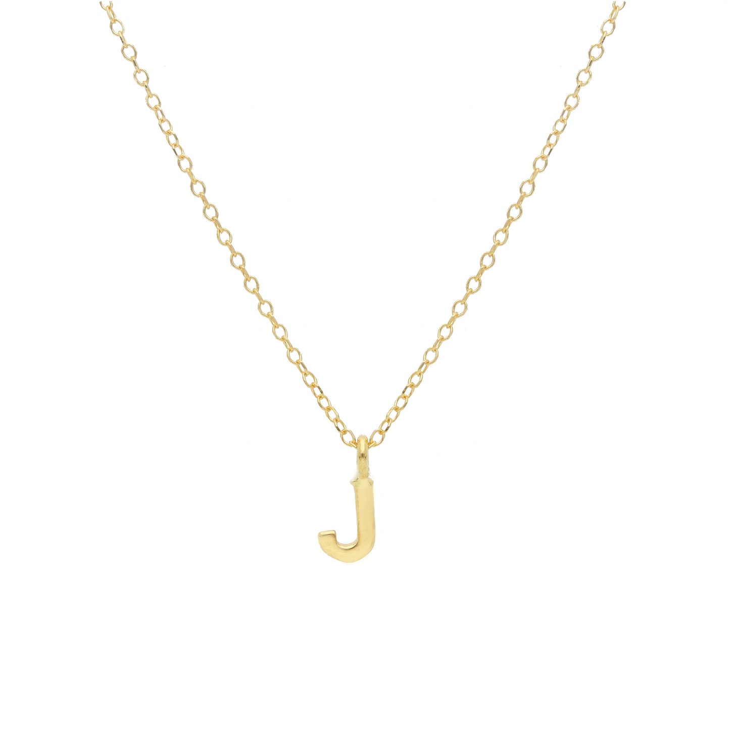 COLLANA ORO GIALLO 18K, MAGLIA ROLO CON LETTERA INIZIALE PICCOLA DA 5 MM, 42 CM