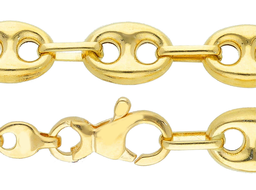 CATENA IN ORO GIALLO 18K, MAGLIA MARINARA, SPESSORE 6 MM, LUNGHEZZA 50-60 CM