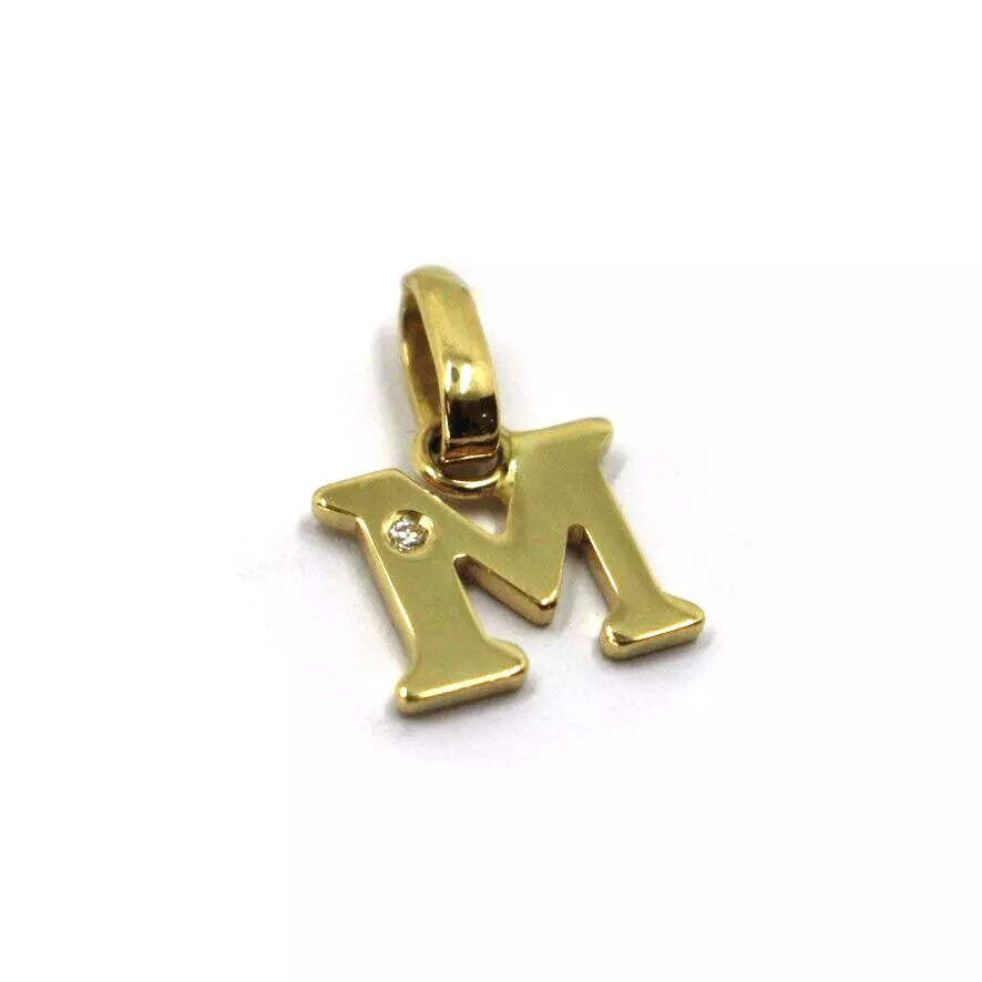 CIONDOLO ORO GIALLO 18K, PICCOLA LETTERA INIZIALE CON DIAMANTE, LUNGHEZZA 10 MM