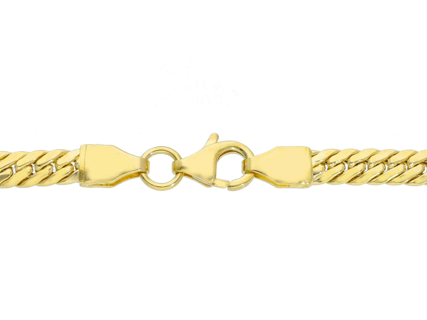 COLLANA ORO GIALLO, 18K, MAGLIA CUBANA, SPESSORE GRADUALE 3.5-7 MM, 42-45-50 CM