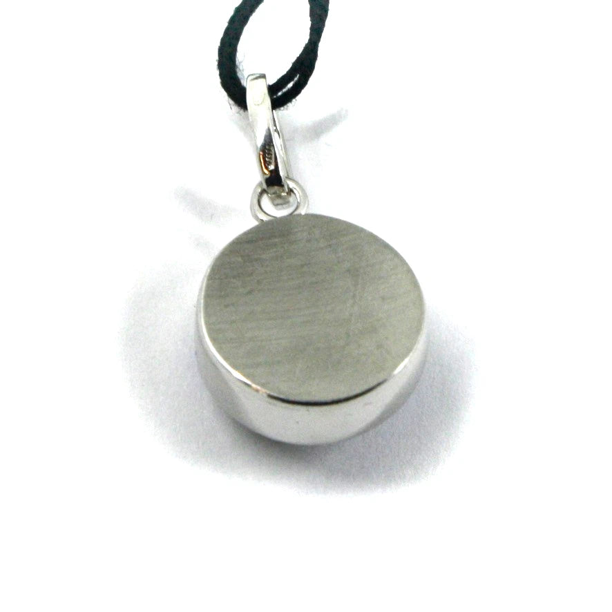 Arcadia kleiner, funktionsfähiger Kompassanhänger, 14 mm Durchmesser, aus 925er Silber mit eingebrannter Emaille, hergestellt in Italien