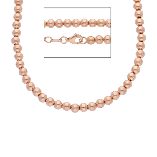 CHAIN ​​IN 18K YELLOW OR WHITE OR ROSE GOLD, SPHERES, 4 MM THICKNESS, 45 CM LENGTH 