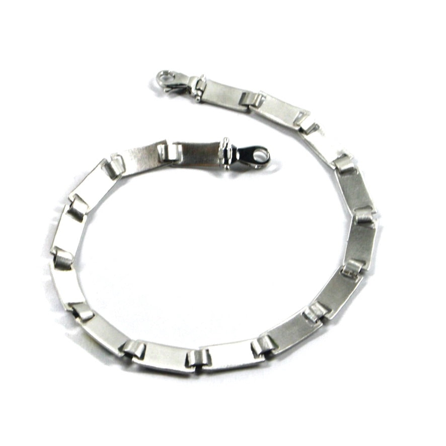 Arcadia-Armband aus 925er Silber mit emaillierten nautischen Flaggen, Stärke 5,5 mm, Länge 21 cm, hergestellt in Italien