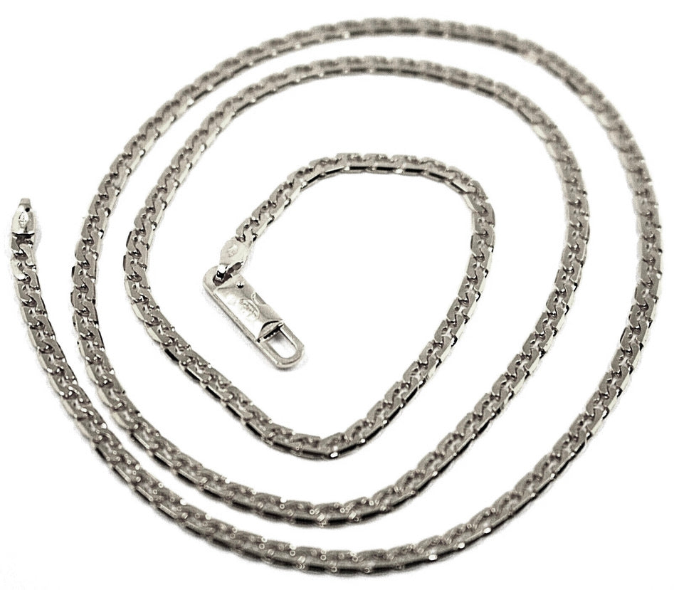 18-karätige Gelbgoldkette, kubanische Gourmet-Gliederkette, 2,5 mm dick, 50–60 cm