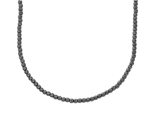 18K BLACK GOLD CHAIN, WORKED BALLS AND SPHERES, 2 MM THICKNESS, 40-45-50 CM