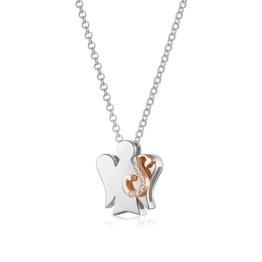 Collana Roberto Giannotti, alfabeto degli angeli in argento 925 con zirconi, lettera iniziale S, gia500s