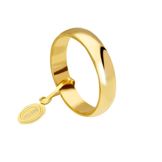 Anello Unoaerre fede nuziale, spessore 4.1mm, peso 4 grammi, Mantovana oro giallo o bianco 750 18k