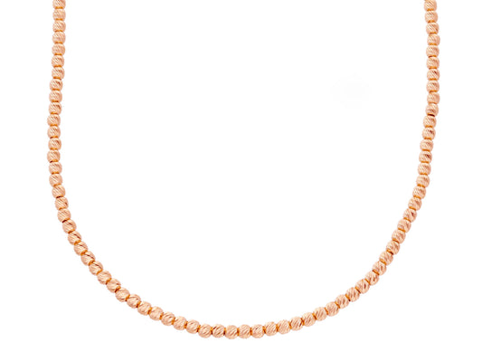 18K ROSE GOLD CHAIN, WORKED BALLS AND SPHERES, 2 MM THICKNESS, 40-45-50 CM
