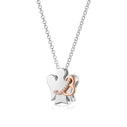 Collana Roberto Giannotti, alfabeto degli angeli in argento 925 con zirconi, lettera iniziale B, gia500b
