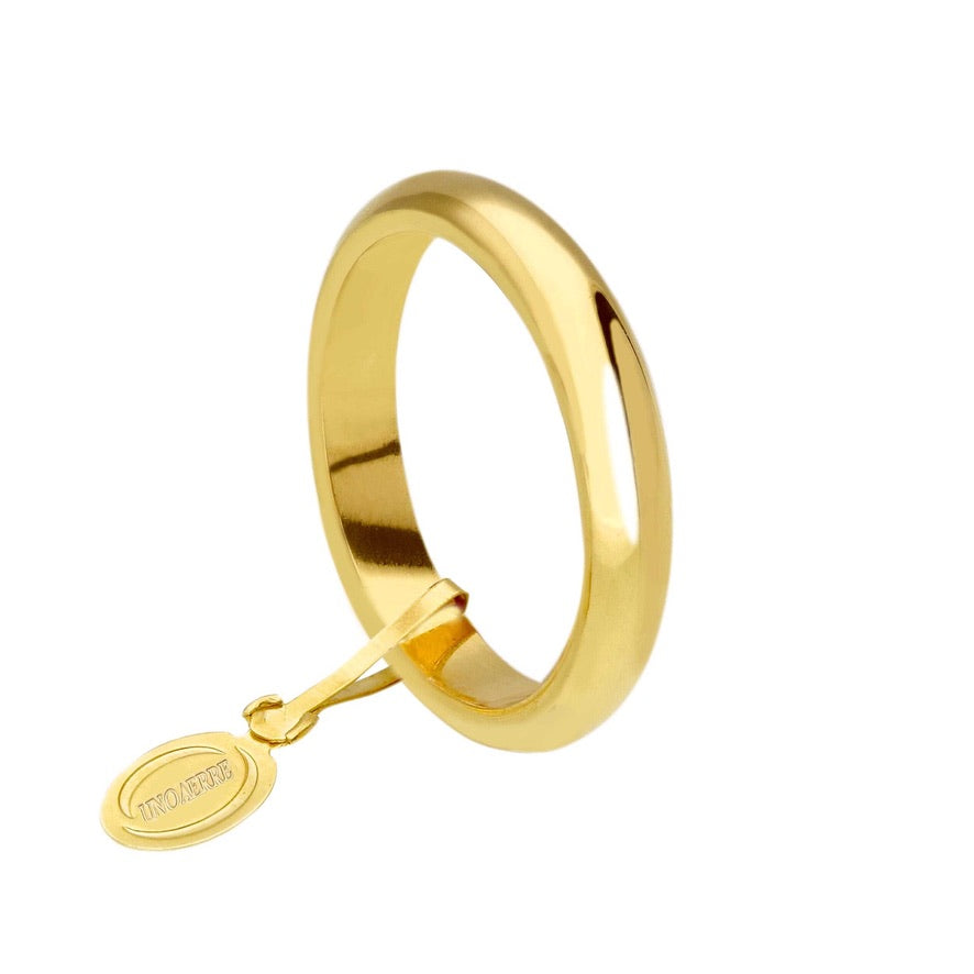 Anello Unoaerre fede nuziale, spessore 3.6mm, peso 5 grammi, classica oro giallo o bianco o rosa 750 18k
